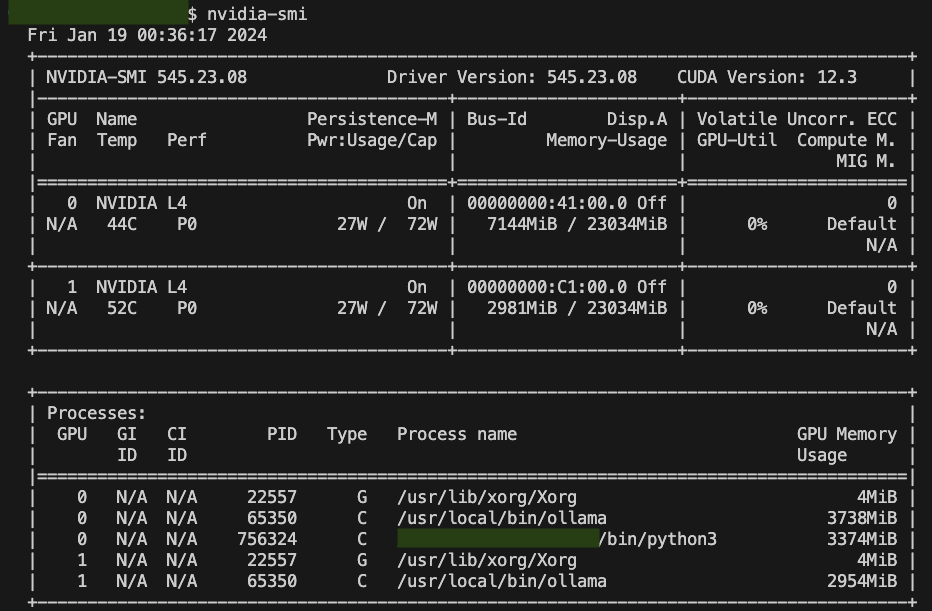console di nvidia-smi